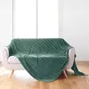 Image de Plaid Flanelle en Relief Arya 180x220cm Vert Cèdre