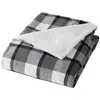 Image de Plaid Tartan Sherpa Ecossais 125x150cm Anthracite