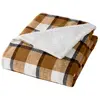 Image de Plaid Tartan Sherpa Ecossais 125x150cm Camel