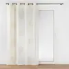Image de Rideau Voilage à  illets Imprimé Lotus 140x240cm Beige