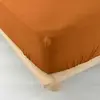 Image de Drap Housse en Gaze de Coton Angelia 140x190cm Caramel