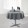 Image de Nappe Ronde Imprimée Shantung 180cm Gris