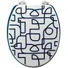 Image de Abattant WC Imprimé Labyrinthe 46cm Blanc