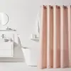 Image de Rideau de Douche TODAY Rose Polyester 180 x 200 cm (12 Unités)