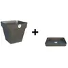 Image de RIVIERA Pot et Soucoupe SOLEILLA 40 cm Gris