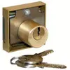Image de Serrure en applique 3 goupilles 40x40mm cylindre diamètre 22mm gauche DEVISMES 12154G bronze