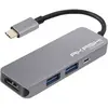 Image de AKASHI Hub USB-C 4 en 1 - Gris