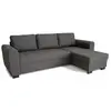 Image de Canapé d'angle fixe - 3 places - Tissu Gris - HAMILTON SANS RANGEMENT ET FONCTION LIT