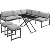 Image de Salon de jardin aluminium 7 places - Gris