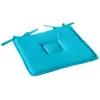 Image de Galette de chaise uni effet Bachette - 40 x 40 cm - Turquoise
