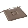 Image de Galette de chaise uni effet Bachette - 40 x 40 cm - Marron