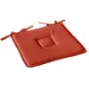 Image de Galette de chaise plate Panama - 40 cm x 40 cm - Orange terre cuite