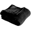 Image de Plaid Polaire Uni Coral Fleece 125x150cm Noir