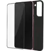 Image de Coque Samsung Galaxy S22 Souple Noir et Verre Trempé 9H Contour Noir