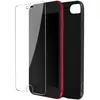 Image de Coque iPhone 7, 8, SE 2020 et SE 2022 Souple Noir et Verre Trempé 9H Transparent