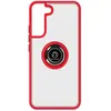 Image de Avizar Coque pour Samsung Galaxy S22 Plus Bi-matière Bague Métallique Support Vidéo Rouge