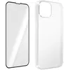 Image de Coque iPhone 14 Silicone Gel Souple et Film Verre Trempé 9H Contour noir
