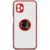 Image de Coque pour Samsung Galaxy Xcover 6 Pro Bi-matière Bague Métallique Support Vidéo Rouge