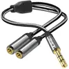 Image de LinQ Adaptateur Audio Splitter Jack 3.5mm mâle vers 2x Jack 3.5mm femelle Gris