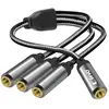 Image de LinQ Splitter Audio 1x Entrée Jack 3.5mm Femelle vers 3x Sortie Jack 3.5mm Femelles Gris