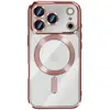 Image de Avizar Coque pour iPhone 17 Pro Max Compatible MagSafe avec Contour Chromé Rose
