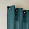 Image de Rideau à oeillets noirs 144x280 en lin bleu vert Carlina - Madura