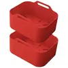 Image de Kitchencook paniers en silicone pour airfryer - lot de 2 - rouge