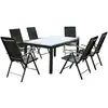 Image de Table de jardin et 6 chaises en aluminium gris RAVENNE
