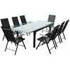 Image de Table de jardin et 8 chaises en aluminium gris RAVENNE