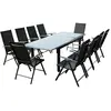 Image de Table de jardin et 10 chaises en aluminium gris RAVENNE