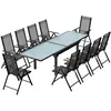Image de Table de jardin extensible 10 fauteuils en alu et toile PVC BRESCIA
