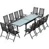 Image de Table de jardin extensible 12 fauteuils en alu et toile PVC BRESCIA