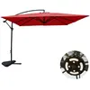 Image de Parasol terracotta déporté carré 3 x 3 m led SOLENZARA