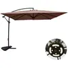 Image de Parasol marron déporté carré 3 x 3 m led SOLENZARA