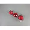 Image de 3 Boules de Noël Verre - Diam. 80 mm - Rouge