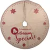 Image de Tapis pour sapin de Noël - Diam. 90 cm - Marron et rouge