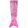 Image de Plaid sirène effet paillette - Diam. 56 x L. 132 cm - Rose