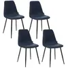 Image de Lot de 4 chaises avec pieds en métal NOKAS - Bleu navy