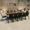 Image de Salon de jardin NOUMEA Idmarket - Noir et Bois