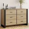 Image de Market Commode Onyx 6 tiroirs - Bois et noir