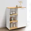 Image de IDMarket Buffet d'appoint Vito - Bois/Blanc