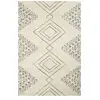 Image de tapis salon 120x170 fait à la main en laine beige motif traditionnel