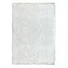 Image de Tapis longs poils shaggy 80x150 rectangle fait à la main crème motif uni