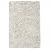 Image de tapis couloir 120x170 fait à la main en laine crème rectangle motif faux uni