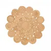 Image de Tapis rond Ø80cm fait main en jute motif rond pour chambre WOOD
