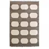 Image de tapis salle à manger 200x300 fait main en laine beige et marron motif rond