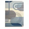 Image de tapis salon 160x225 tissé bleu et crème rectangle motif rétro-vintage LYN49 COURBLA