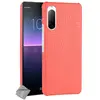Image de HTD Mobiles Coque rigide simili cuir pour Sony Xperia 10 II - Rouge