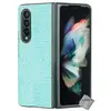 Image de Samsung Galaxy Z Fold 3 Coque Cuir Crocodile Bleu