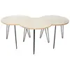Image de The home deco factory Table d'appoint ronde - Beige et blanc